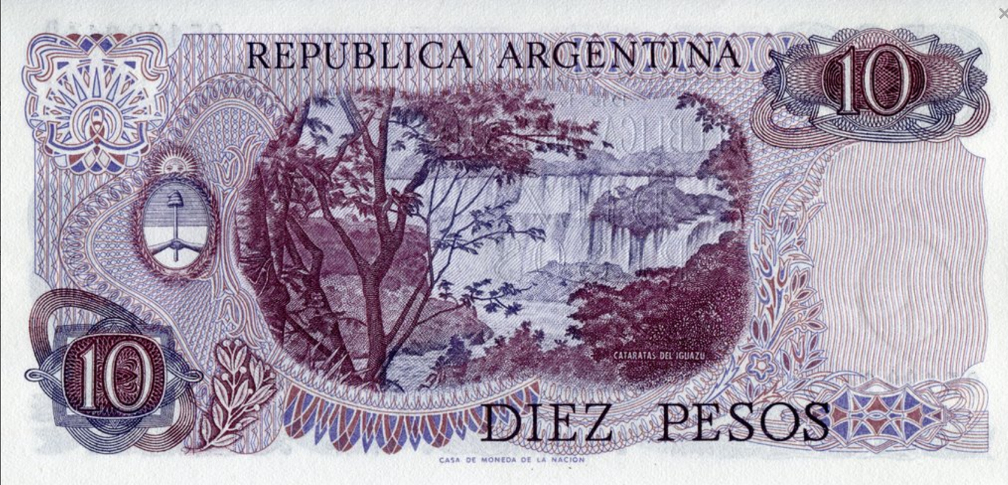 Argentyna 10 peso Katarakty 1976 P-300