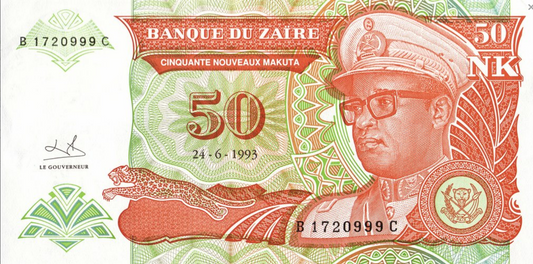 Zair 50 Nowa Likuta Generał 1993 P-51