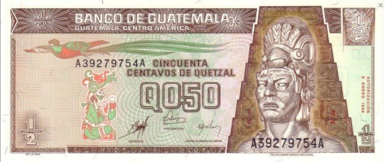 Gwatemala 1/2 Quetzal Piramida 1998 P-98