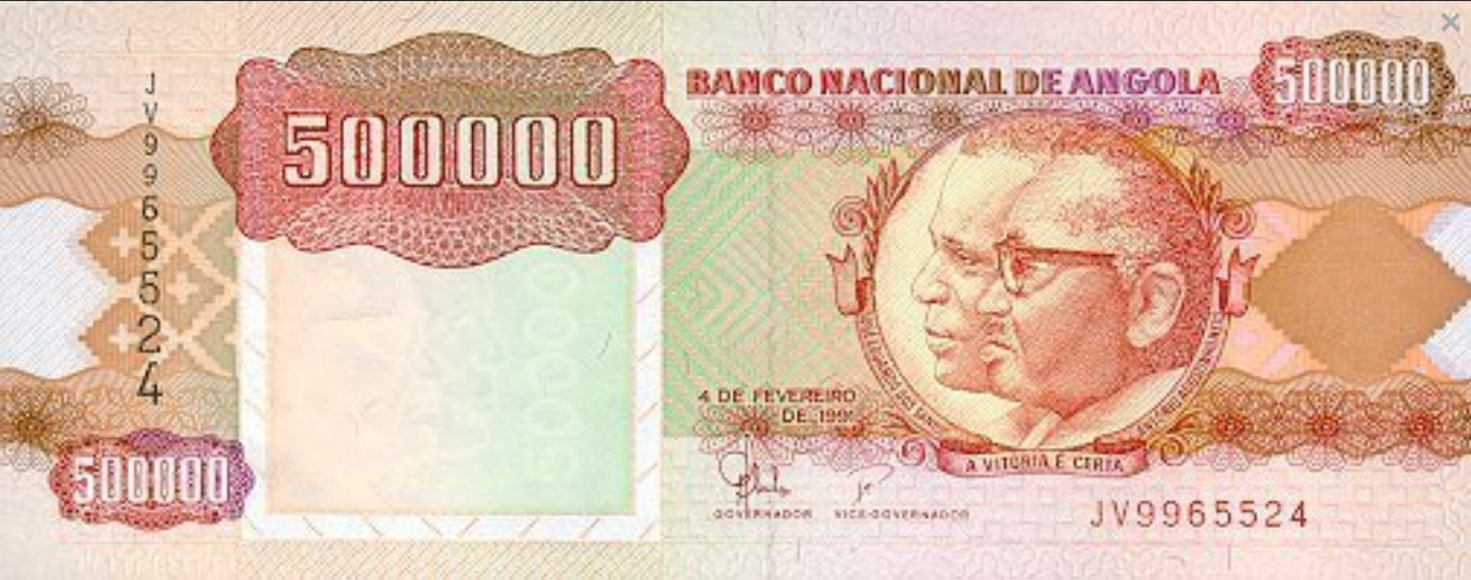Angola 500 000 kwanza Nosorożce 1991 P-134