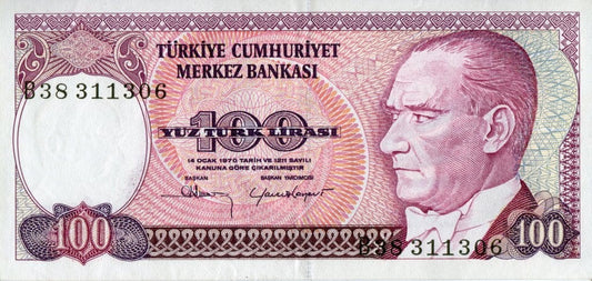 Turcja 100 lira Mehmed Akif 1983+ P-194