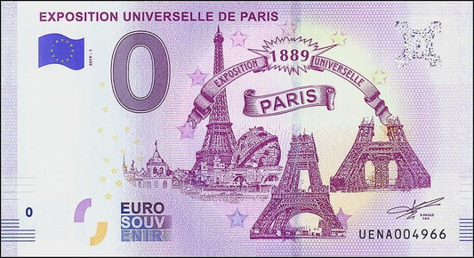 UE 0 euro Expositon universelle 2019.1