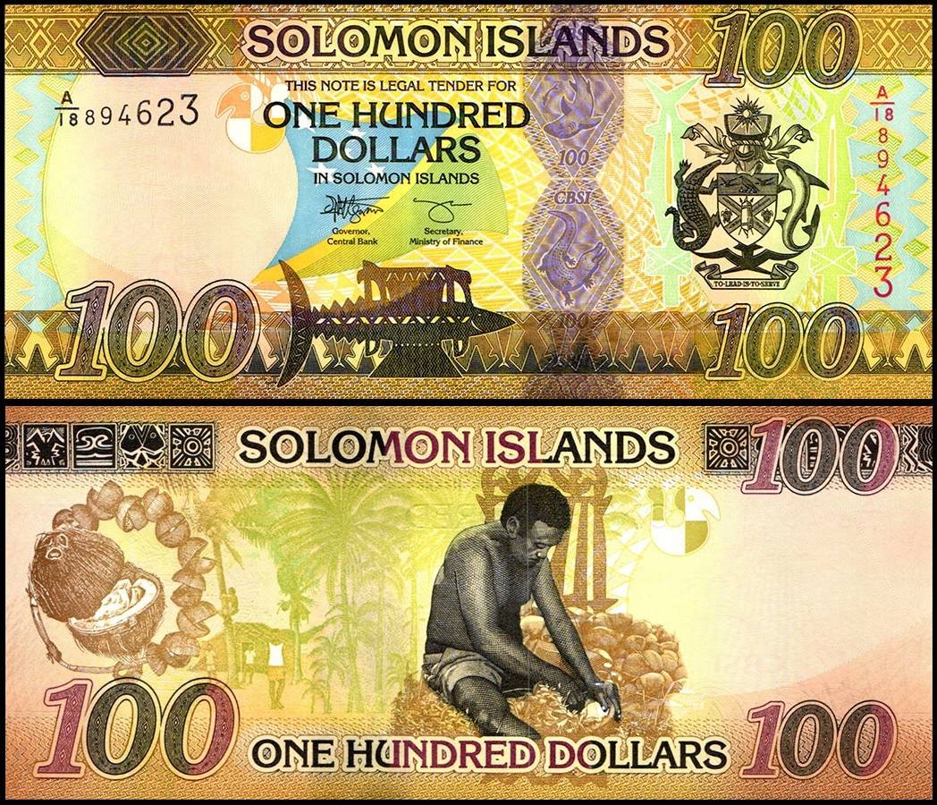 Wyspy Salomona 100 $ Kokosy 2023 P-36a.3