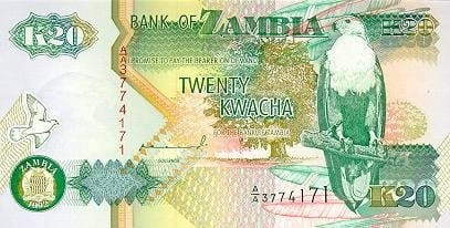 Zambia 20 kwacha Antylopa 1992 P-36a